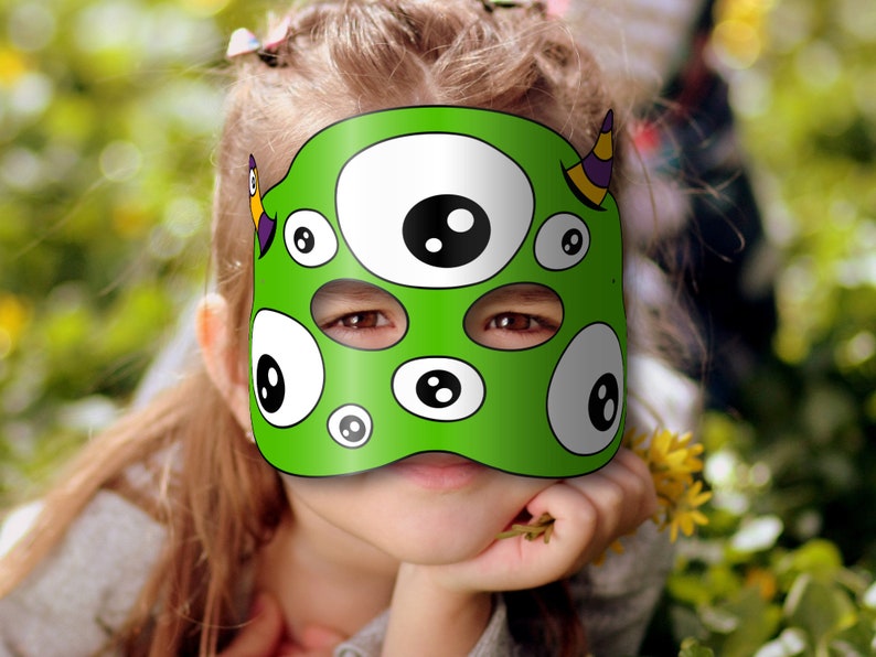 Monster #6 Mask Printable, Paper DIY for Kids and Adults. PDF Template
