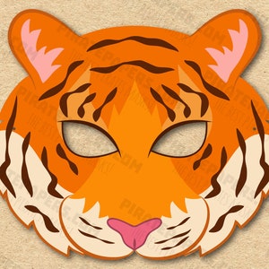 Tiger Mask Printable, Paper DIY For Kids And Adults. PDF Template. Instant Download. For Birthdays, Halloween, Party, Costumes.
