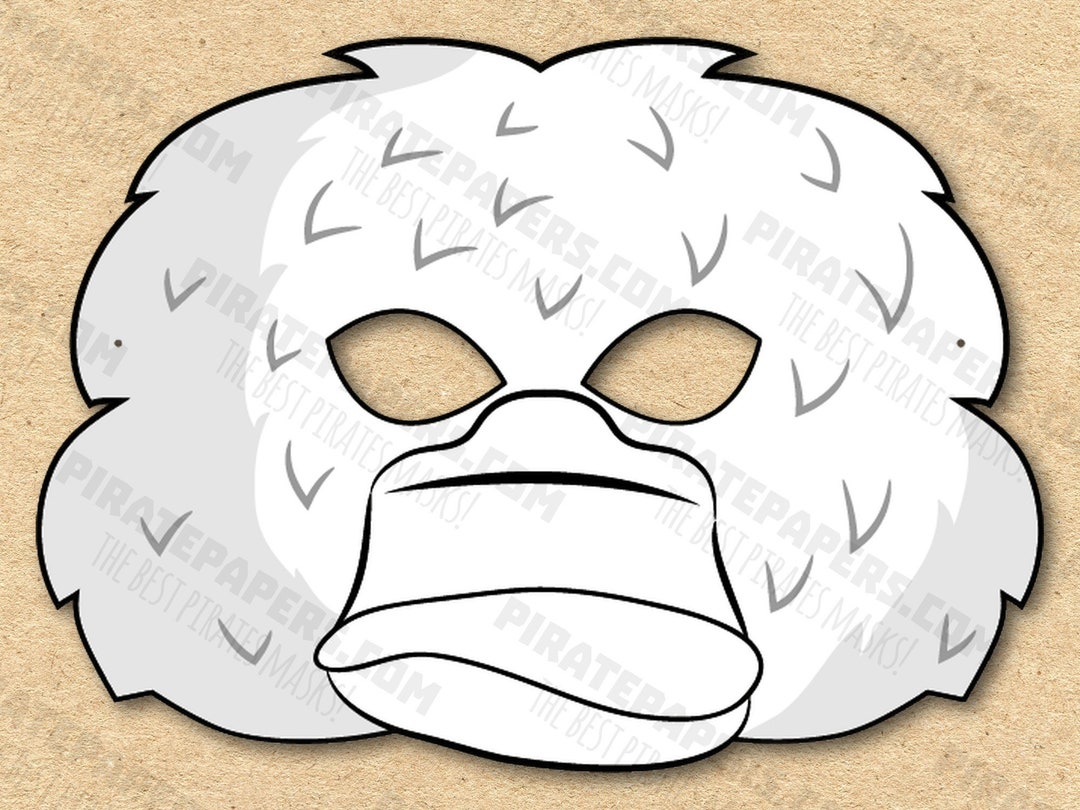 Platypus Mask Printable Coloring, Paper DIY for Kids and Adults. PDF ...