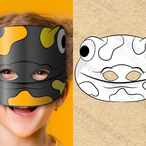 Salamander Masks Printable Color Coloring Paper DIY for - Etsy