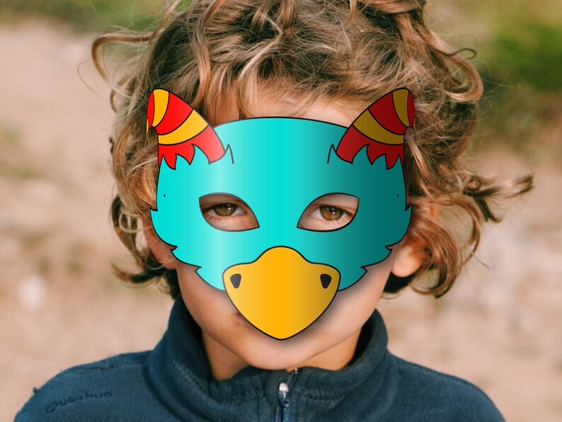 Monster #4 Mask Printable, Paper DIY for Kids and Adults. PDF Template ...