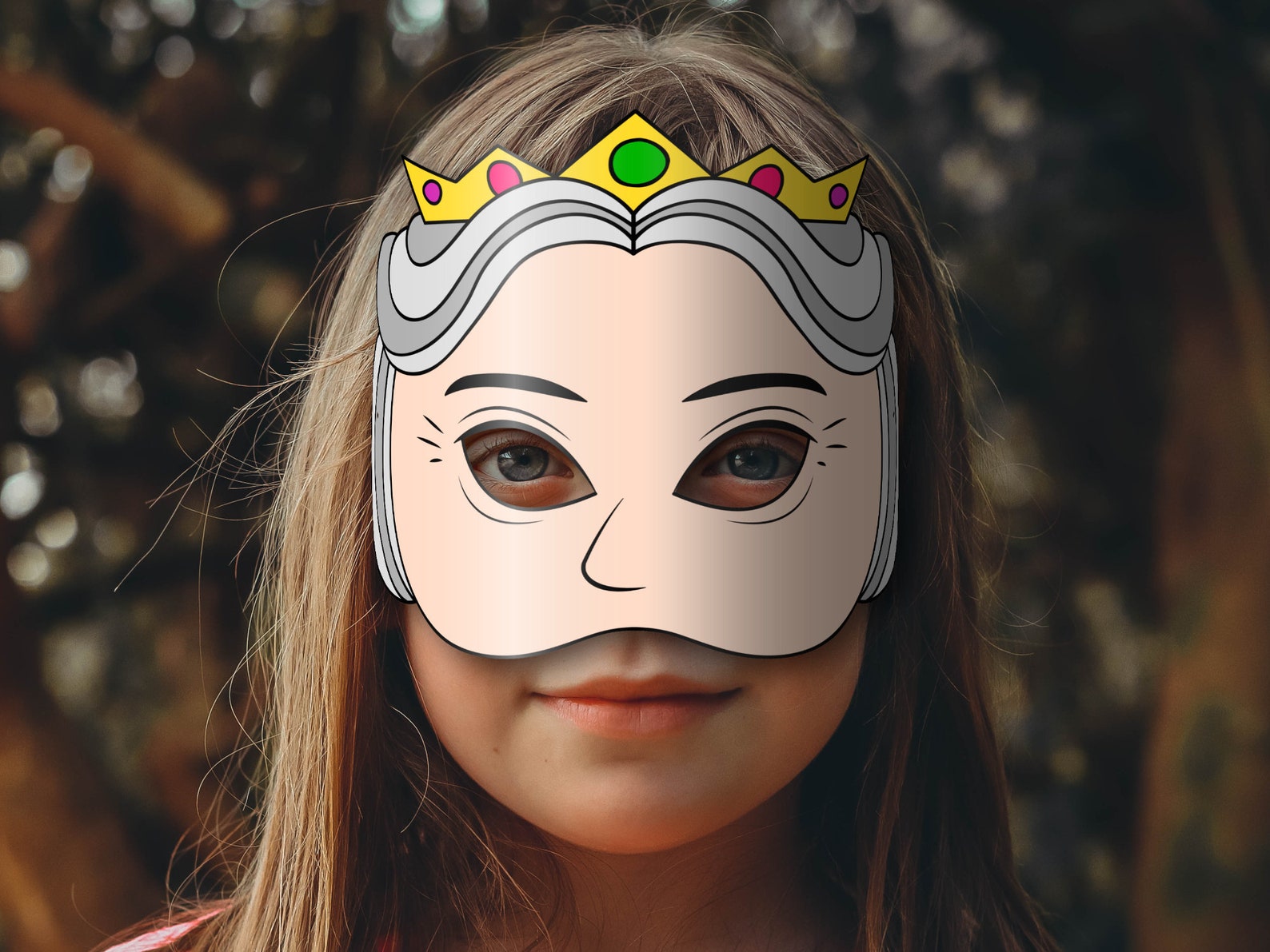 Queen Mother Mask Printable, Paper DIY for Kids and Adults. PDF Template. Instant Download. for ...