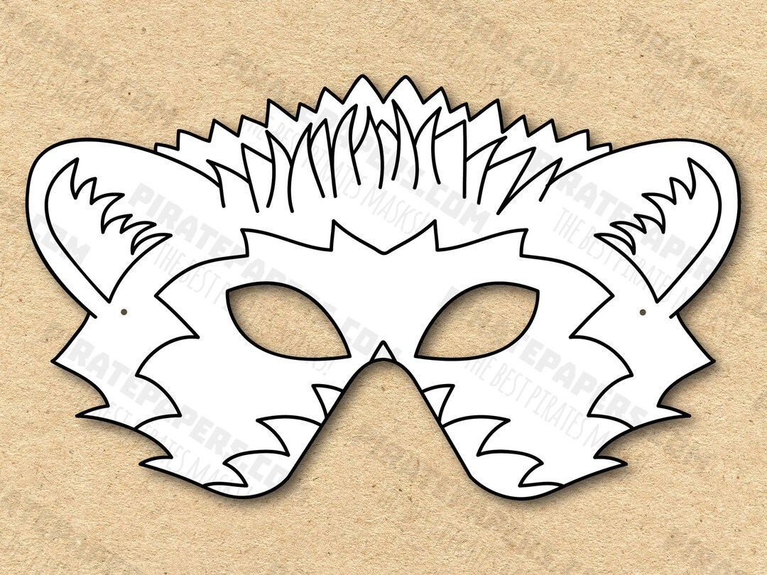 Hedgehog Mask Printable Coloring, Paper DIY for Kids and Adults. PDF ...