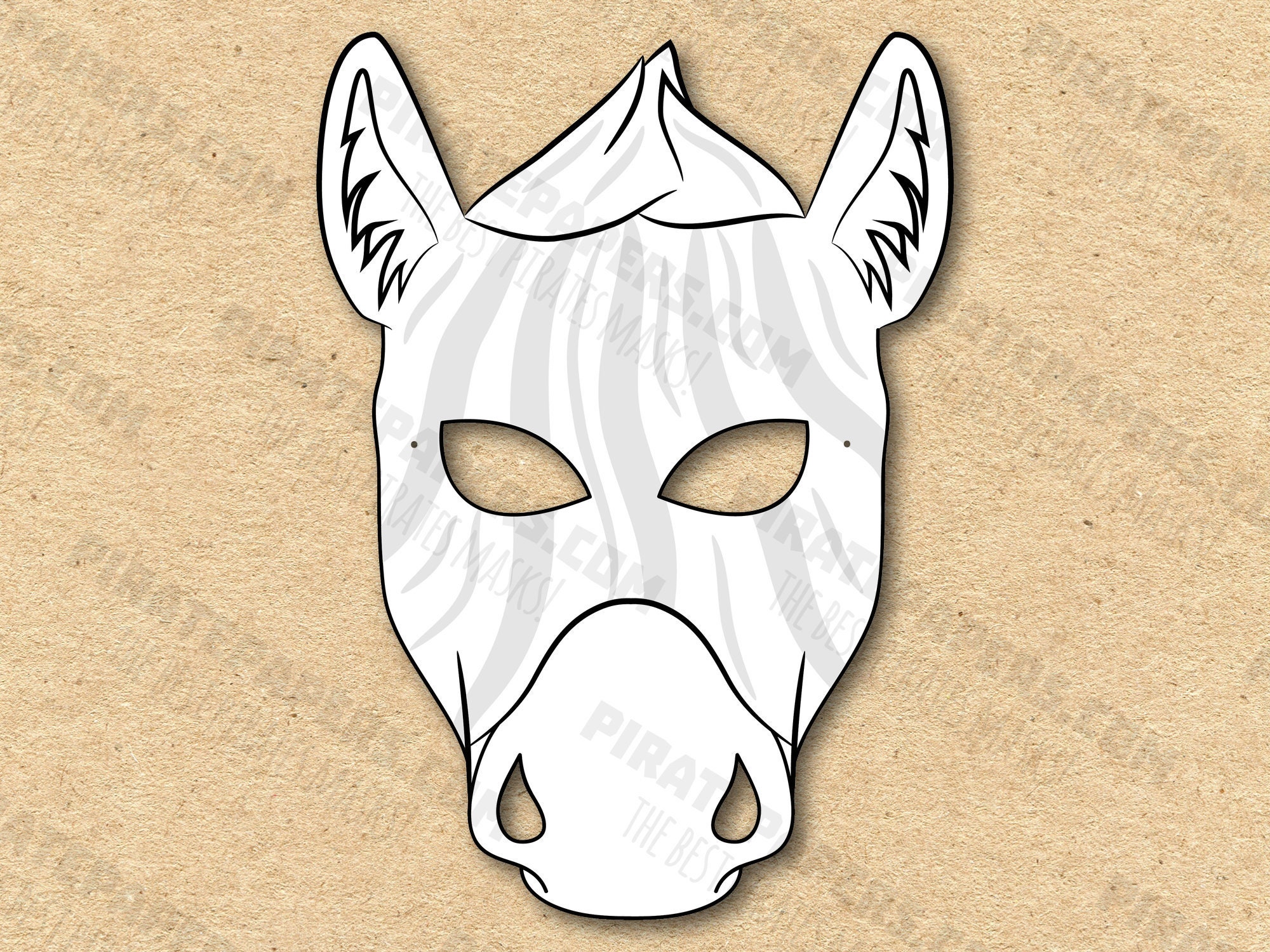 Zebra Mask Printable Coloring Paper DIY for Kids and Adults PDF