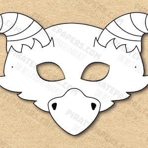 Monster #4 Mask Printable Coloring, Paper DIY For Kids And Adults. PDF Template. Instant Download. For Birthdays, Halloween, Party, Costumes