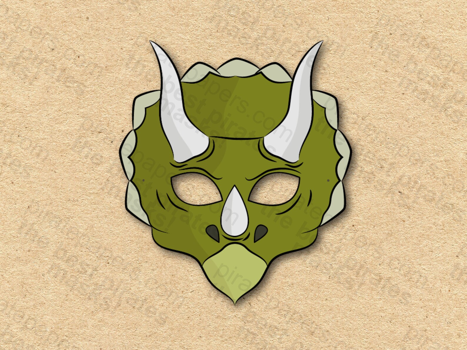 Dinosaur Triceratops Mask Printable Paper DIY for Kids and - Etsy