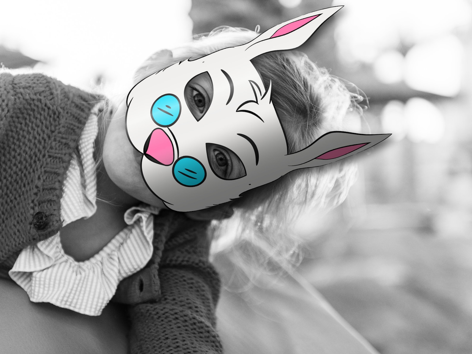 White Rabbit Mask Printable alice in Wonderland Paper DIY - Etsy