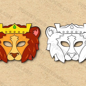 Lion King Masks Printable Color + Coloring, Paper DIY for Kids and ...