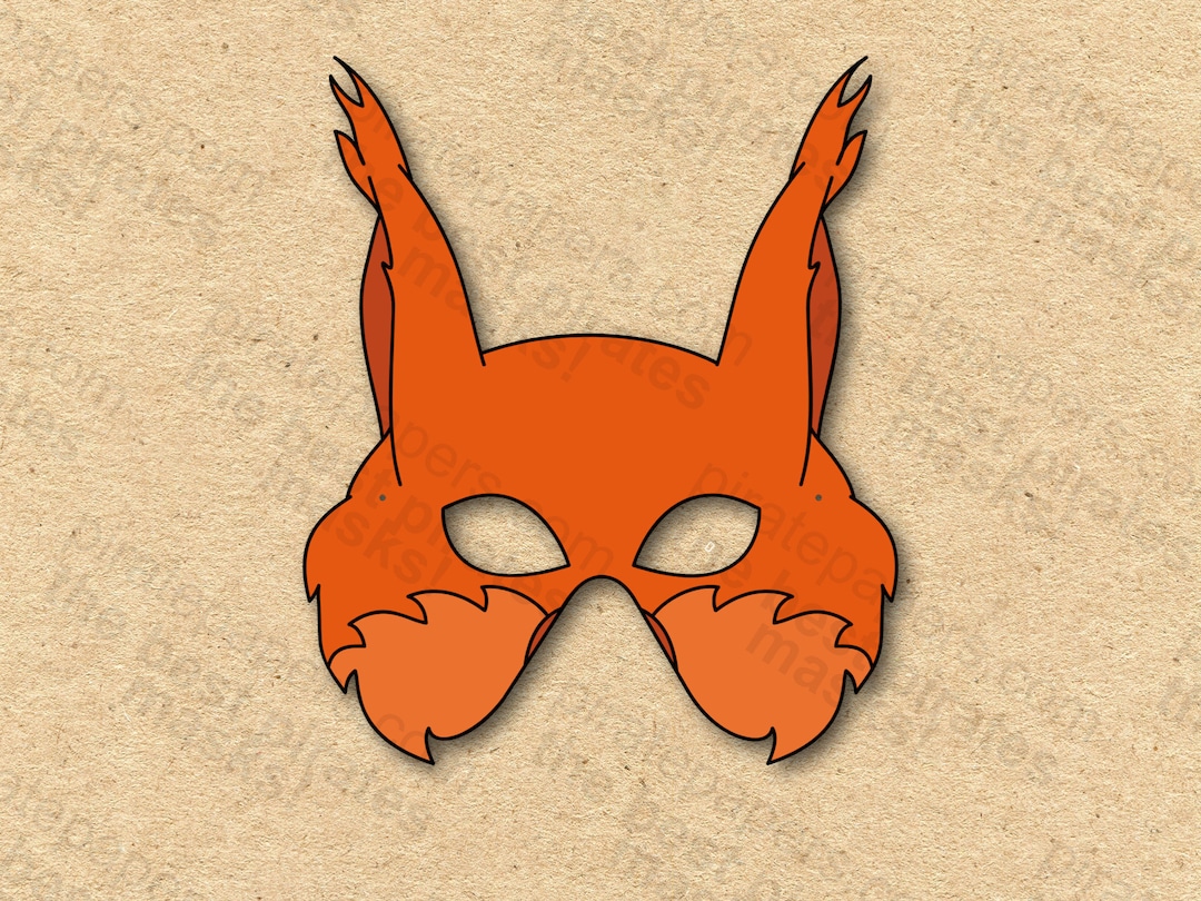 Squirrel Mask Printable Paper DIY for Kids and Adults. PDF Etsy