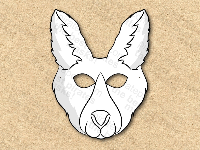 Kangaroo Mask Printable Coloring Paper DIY for Kids and - Etsy