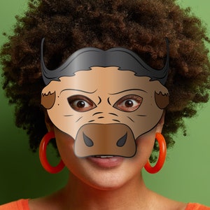 Buffalo Mask Printable, Paper DIY for Kids and Adults. PDF Template ...
