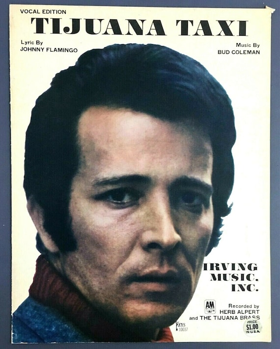 1966 Tijuana Taxi Sheet Music Piano Vocal Edition By Herb Etsy