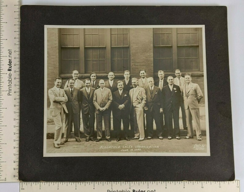 1932 Bloomfield Sales Organization Businessmen Photograph