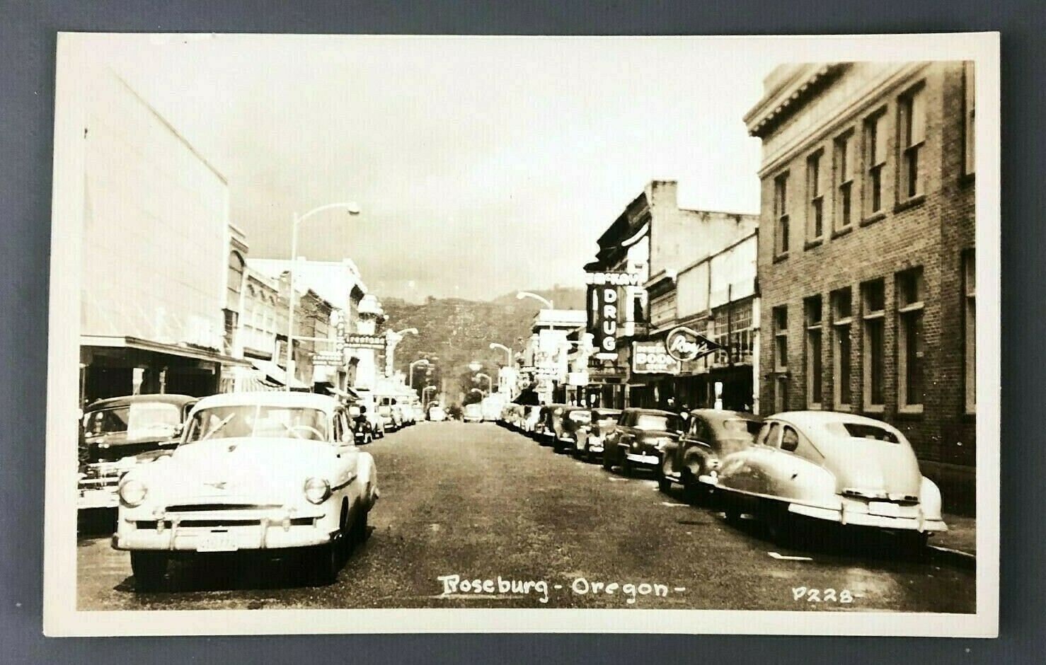 1940s RPPC Postcard of Roseburg OR Main Street McKay Drug Etsy