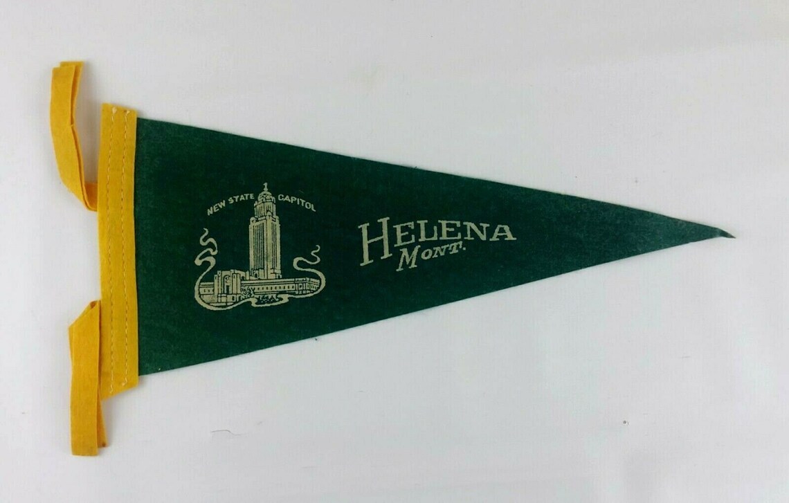 1950s Helena Mont Montana Souvenir Felt Pennant Flag New Etsy