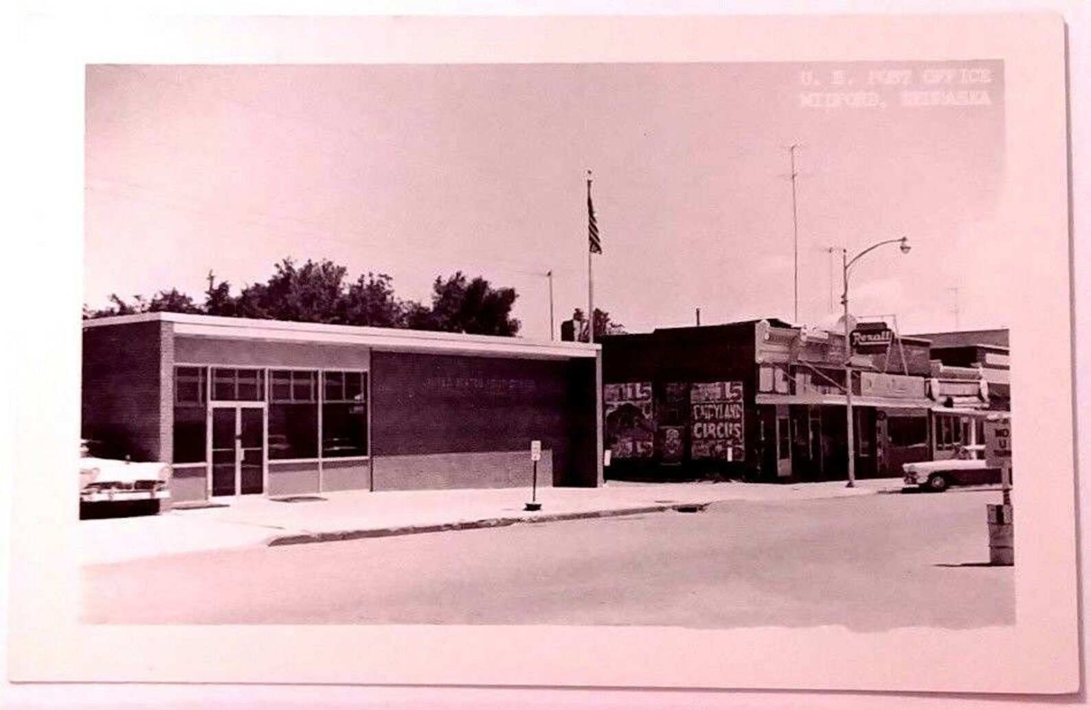 1950s Milford NE Postcard US Post Office Rexall Drugs Cars Etsy