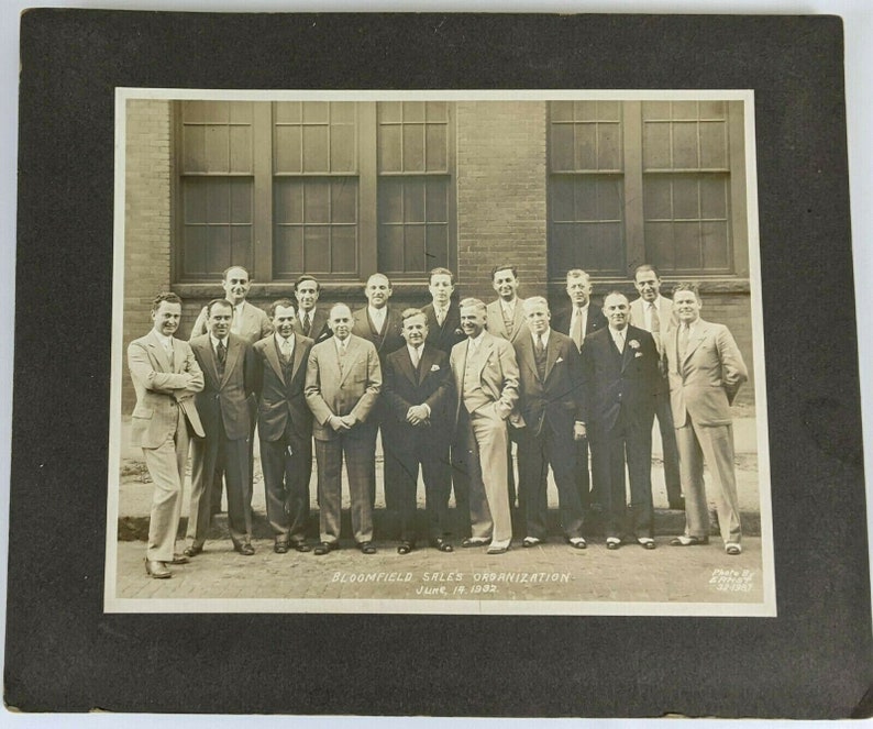 1932 Bloomfield Sales Organization Businessmen Photograph