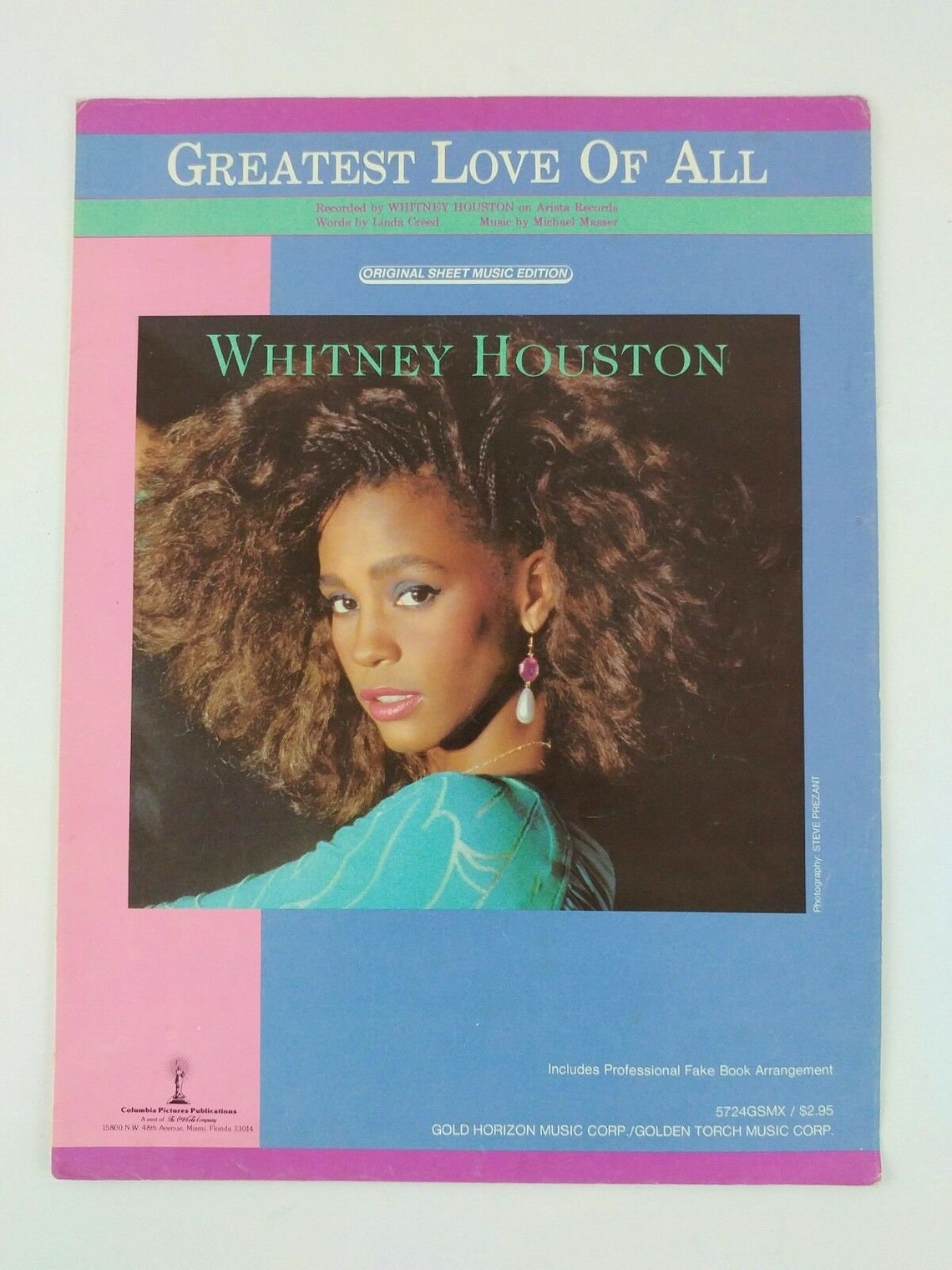 1977 The Greatest Love of All by Whitney Houston Sheet Music Etsy