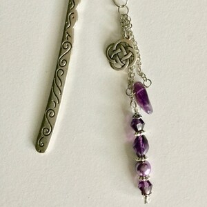 Antique Silver plated Glass Purple Beaded Handmade Hook - Etsy