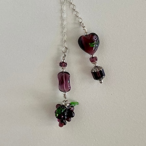 Rich Silver Chain Bookmark in Grape wine color image 1