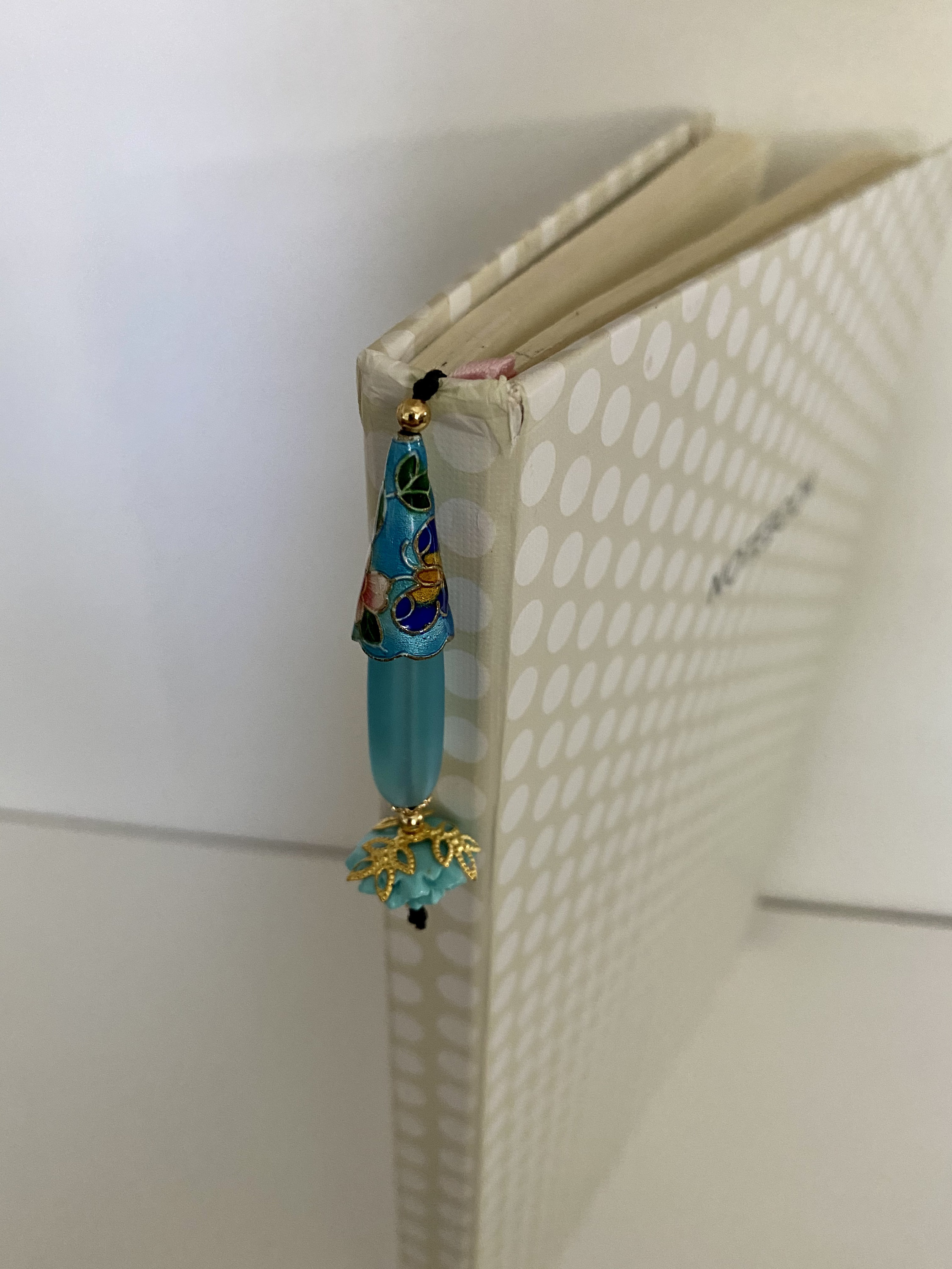 Black String Bookmark in beautiful teal beading Etsy