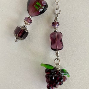 Rich Silver Chain Bookmark in Grape wine color image 5