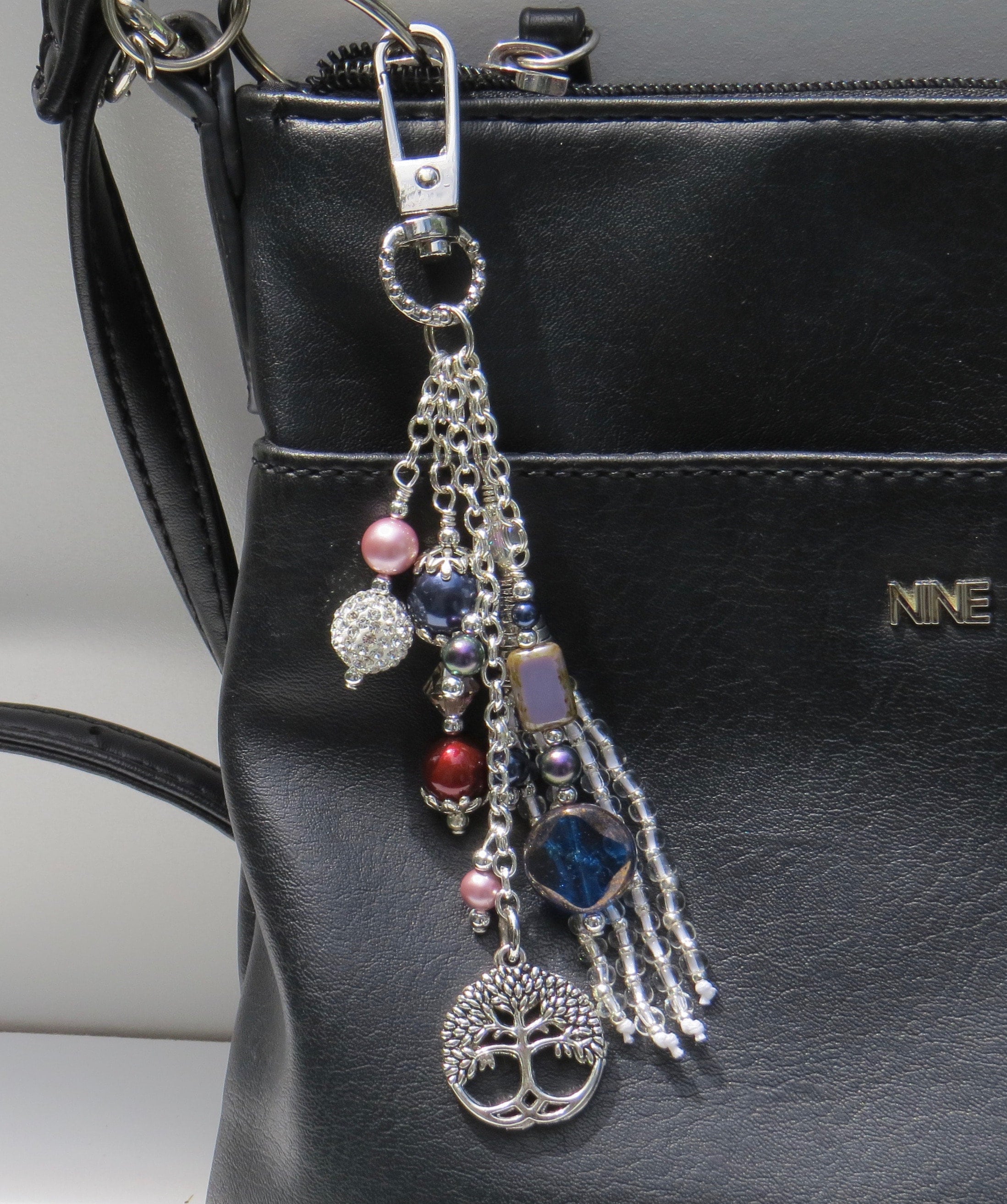 Purse, Keychain, Handbag Charm with handmade tassel and Austria Madei