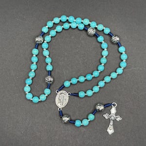 Turquoise Bead Knotted Rosary