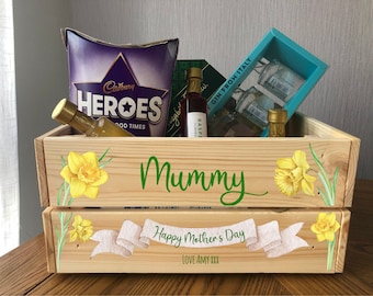 Personalised Mother's Day Crate - Mum's Wooden Box - Mothering Sunday - Personalised Gift Box - Mothers Day Gift - Personalised Gifts