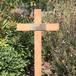 Wooden Memorial Cross Grave Cross Memorial Cross With | Etsy
