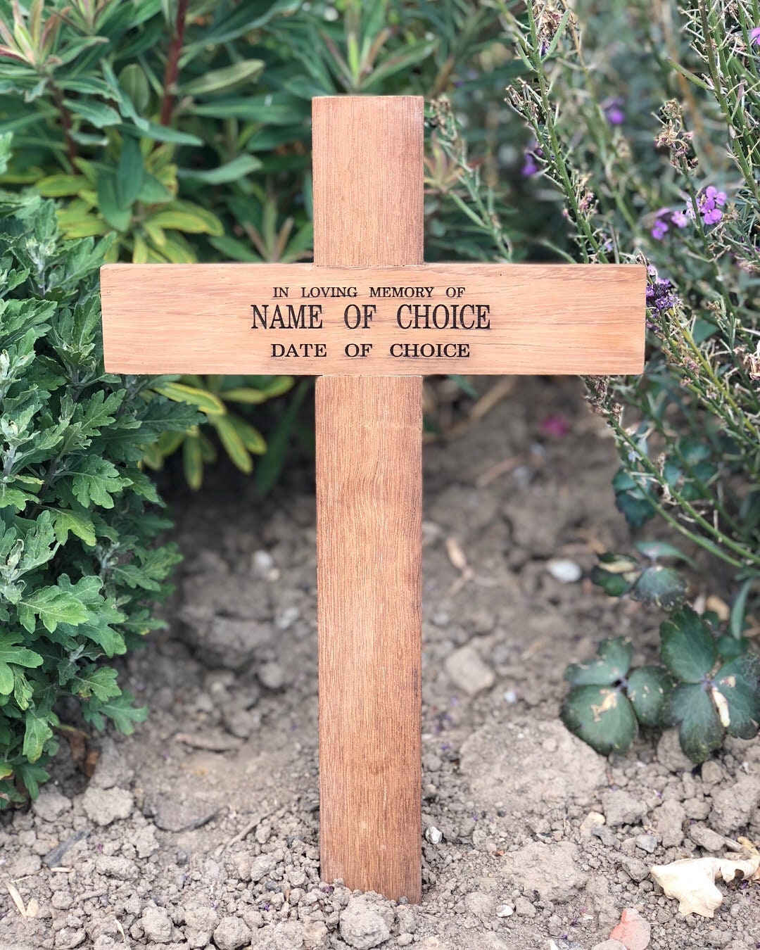 Wooden Memorial Cross Grave Cross Memorial Cross With | Etsy