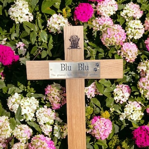 Pet memorial, engraved cross, wooden memorial cross, grave cross, wooden cross, pet cross, dog memorial, dog cross, animal memorial,