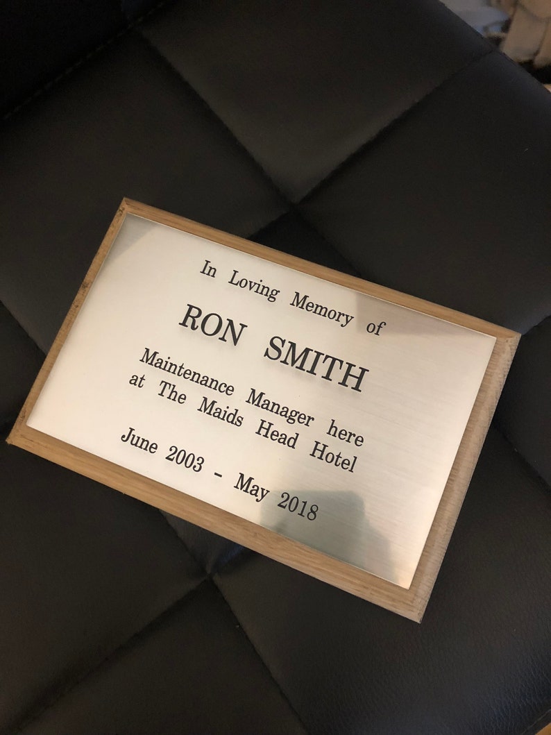 Memorial Plaque on Wooden Mount Wall Plaque Etsy