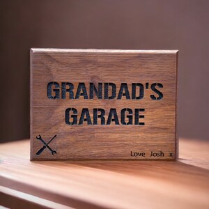 Shed sign, garden sign, garden bar, bar sign, grandads garage, grandads shed, personalised sign, large wooden sign, dads shed, dads garage