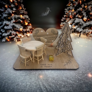 Christmas in heaven, missing loved ones, Christmas memorial set,   missing loved ones at christmas, xmas memorial