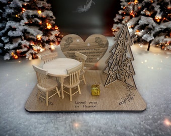 Christmas in heaven missing loved one  saved you a seat   Christmas memorial set   missing loved ones