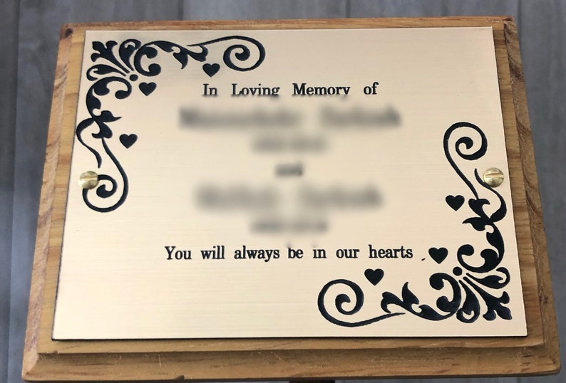Memorial plaque on wooden mount wall plaque Etsy
