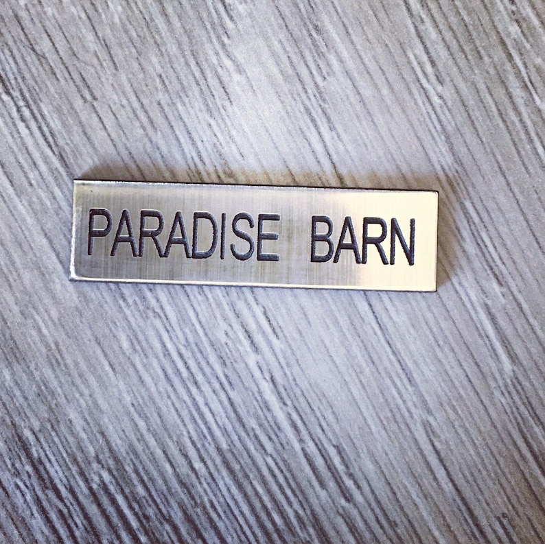 small engraved plaque 50 x 25mm brushed brass effect or brushed stainless steel effect various sizes personlised plaques free engraving