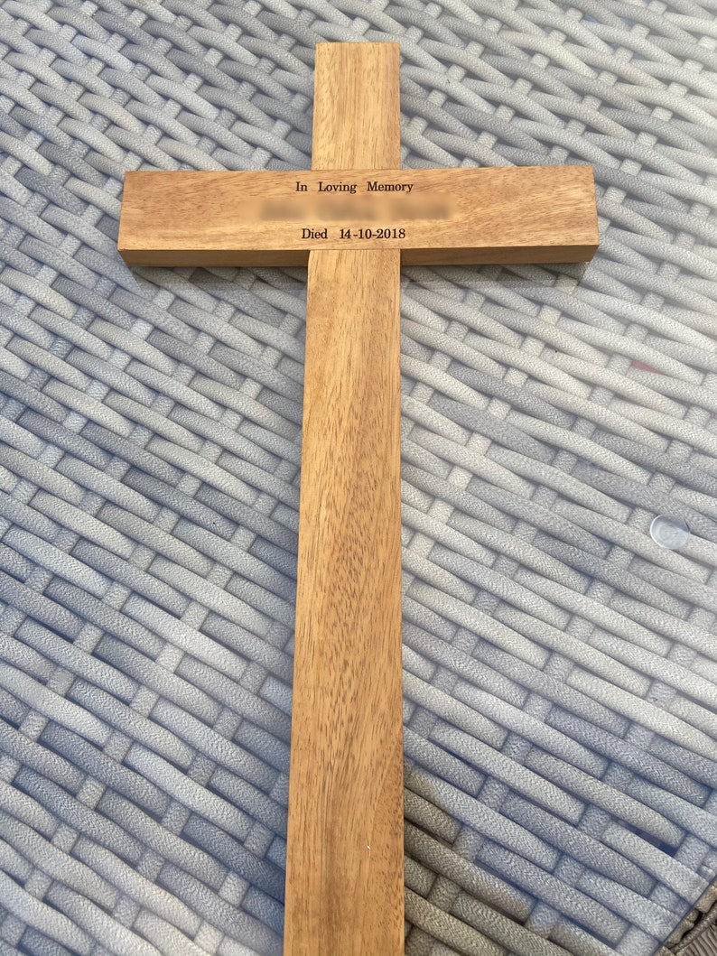 Wooden Memorial cross 17 with free plaque and engraving | Etsy