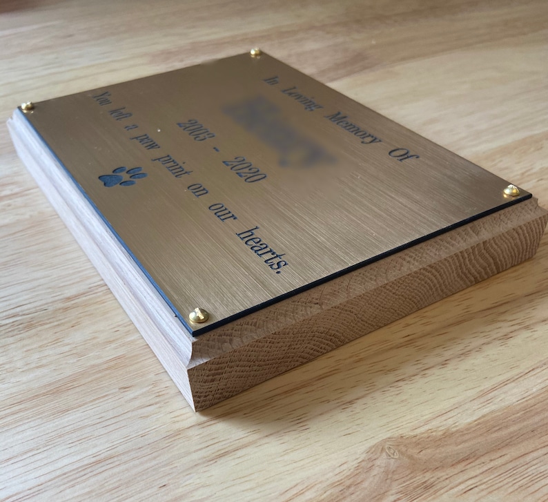 Memorial Plaque on Wooden Mount Wall Plaque Etsy