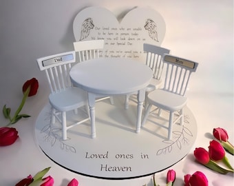 Conjunto conmemorativo de bodas, seres queridos en el cielo, BLANCO, mesa de recuerdos de bodas, mesa de recuerdos, decoración de mesa de bodas, bautizo, memorial de bodas