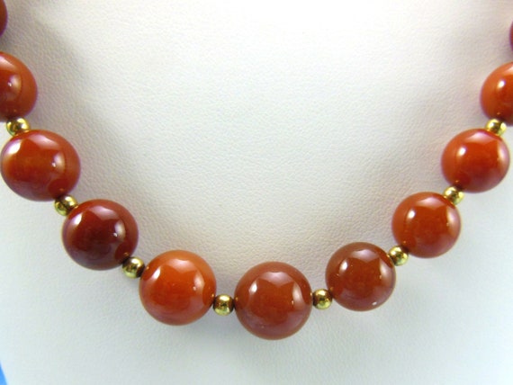 Vintage Semi-Precious Graduated Carnelian Gemston… - image 4