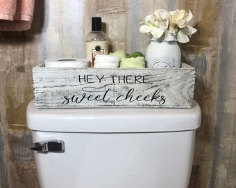 PRIMITIVE Wood Toilet Tank Cover Top Tray ANY COLOR