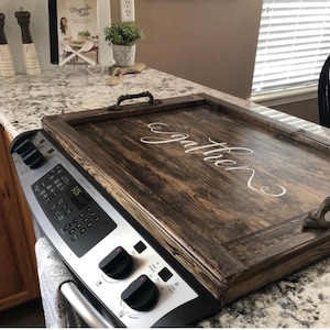 Wood Stove Top Cover for Gas Stove. Alder Noodle Board. Electric Stove  Cover. Glass Cooktop Burner Cover. Personalized Father's Day Gift 