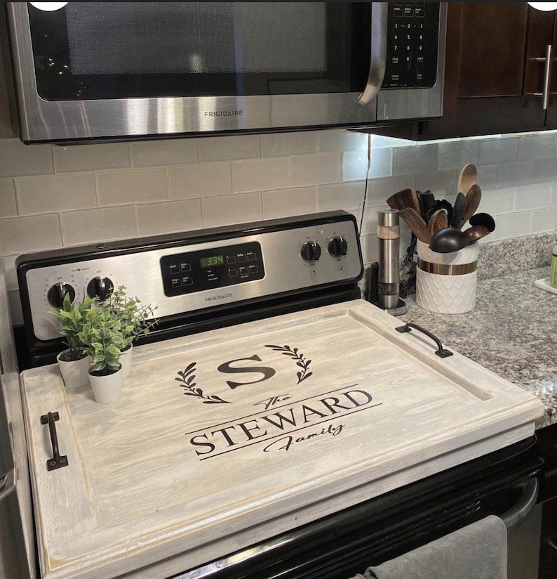 Stove Top Cover,5 STYLES,CUSTOM size stove cover,Stove cover for gas Electric stove top cover,wood box stove top cover,Surround,Buckwheat