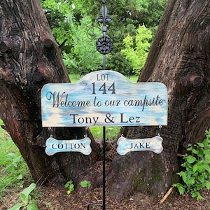 Camping Personalized Sign & Stake, dog parents, yard sign