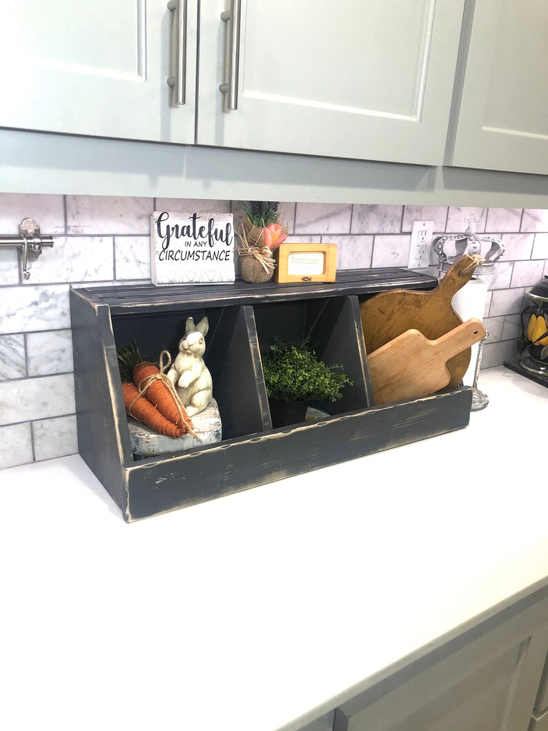 Veggie bin countertop storage home decor vintage style bin Etsy