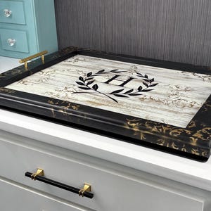 Gold or Silver Toille Wash Cover, Custom Range Top Cover, Elegant French Country Kitchen Accessory