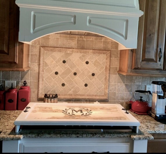 Stove Top Cover, Multiple Sizes Stove Cover, Gas Stove Top Cover, Stove Top  Cover for Electric Stove, Noodleboard Stove Cover, WALNUT FINISH 