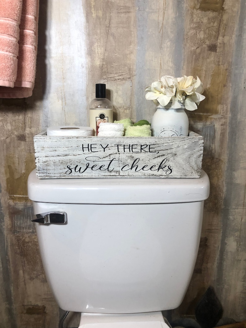 Toilet Tank Organizerbathroom Decorwood Toilet Box Wood Box Etsy